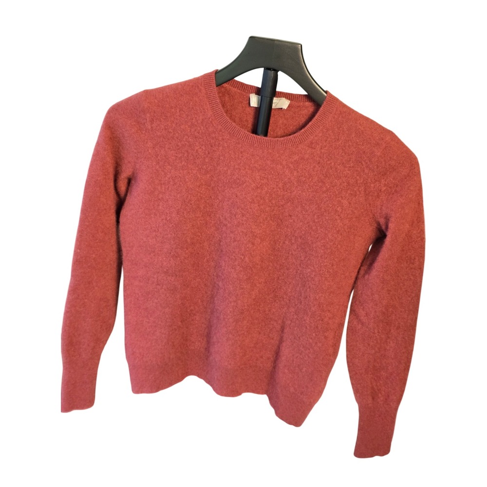 Everlane Cashmere Crew Neck Sweater Rust Terracotta Red Small S 100% Cashmere